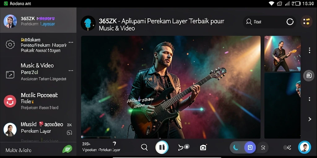 Antarmuka aplikasi 365ZK yang intuitif untuk merekam layar.
