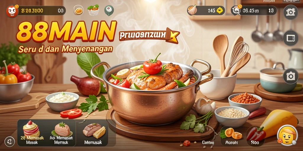 Tampilan antarmuka game Memasak 88MAIN yang menarik dan interaktif.