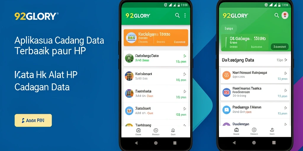 Antarmuka utama aplikasi 92GLORY untuk cadangan data yang sederhana dan efektif.