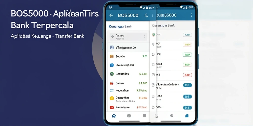 Antarmuka utama BOS5000 untuk fitur Transfer Bank yang user-friendly.