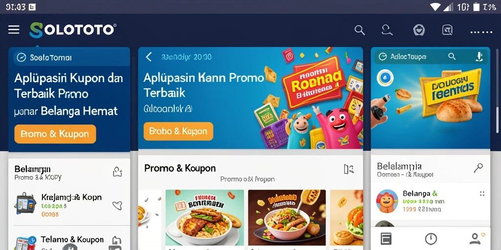 Tampilan antarmuka SOLOTOTO yang menarik dengan berbagai promo dan kupon.